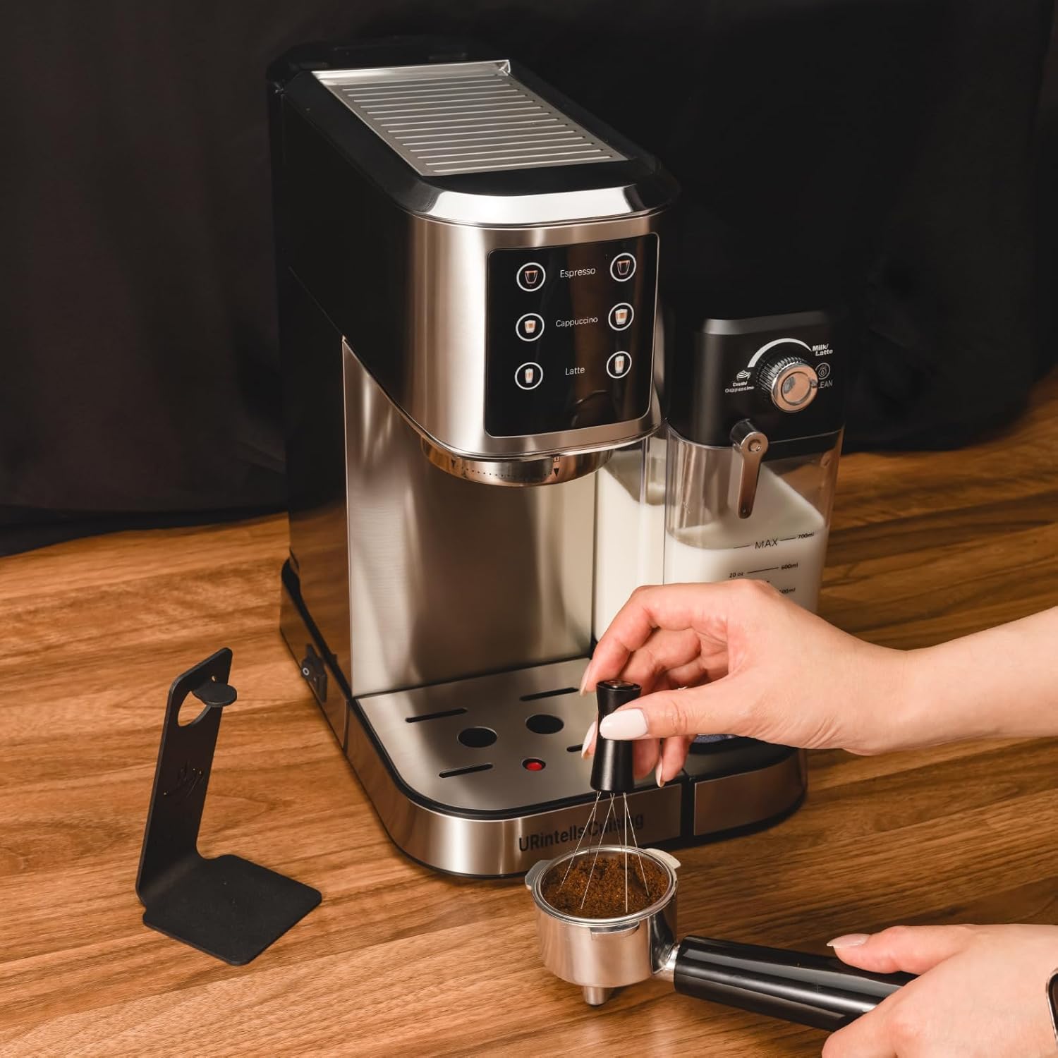 Espresso Machine 20 Bar, Touchscreen Espresso Maker with Automatic Milk Frother & WDT Tool Adjustable Needle Range Distributor with Magnetic Stand, Gift for Coffee Lover