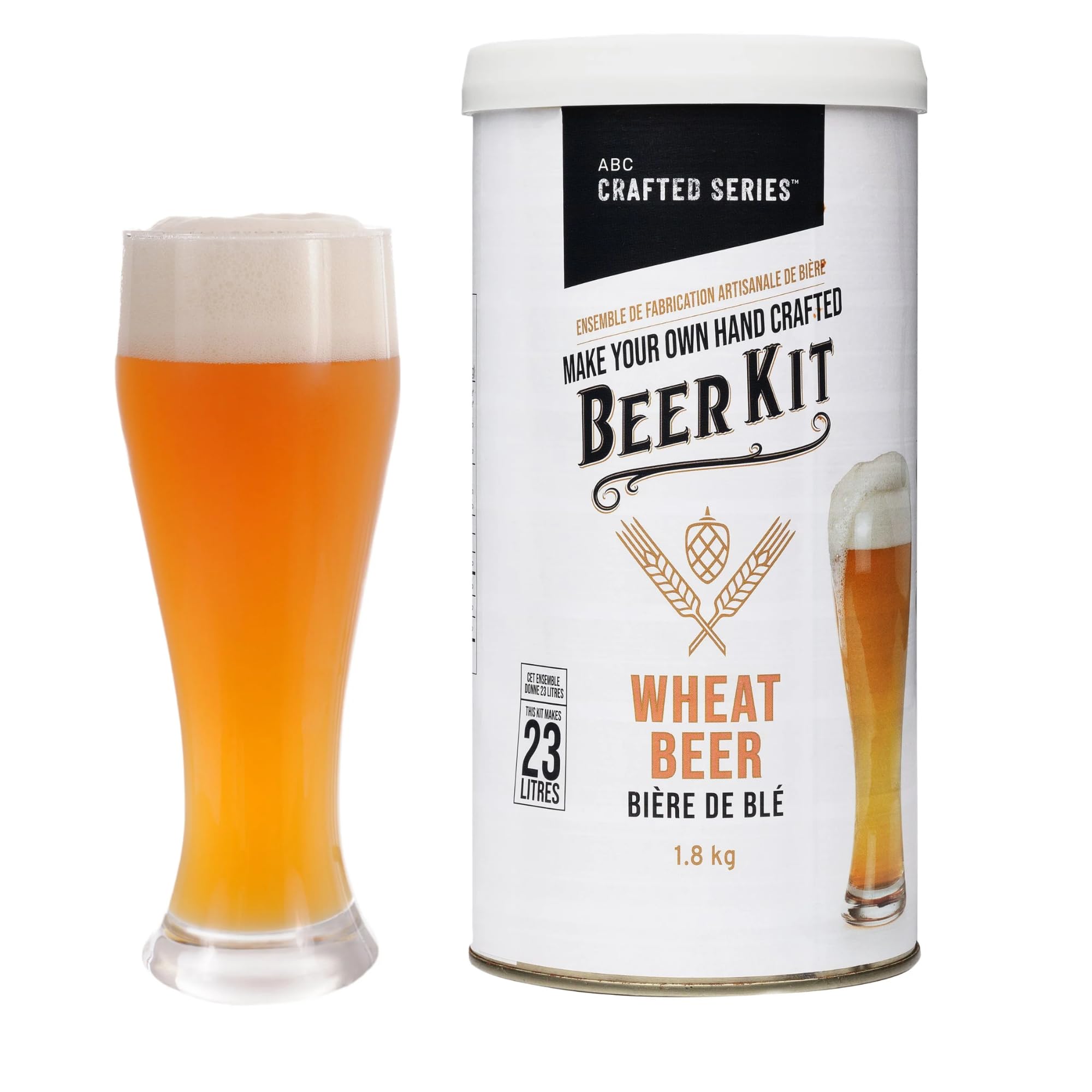 ABC Crafted Series Beer Making Kit | Beer Making Ingredients for Home Brewing | Yields 6 Gallons of Beer | Wheat Beer