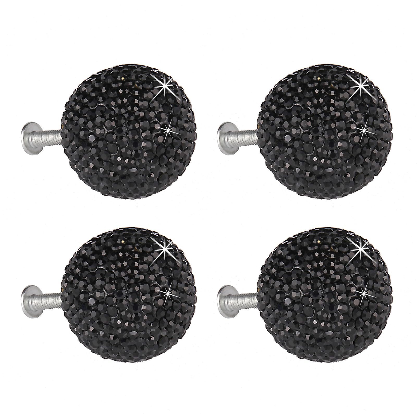 4Pcs Wardrobe Cabinet Pull Rhinestones Dressers Knob Fashion Drawer Door Pulls Handle Bedroom Furniture Hardware Furniture Handle and Knob for Dressers Fashion