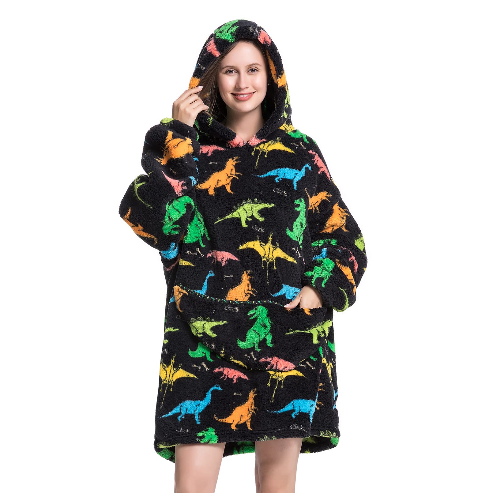 Couverture à Capuche Surdimensionnée Deserthome - Grenouillère Adulte En Flanelle Chaude, Style Requin, Confortable