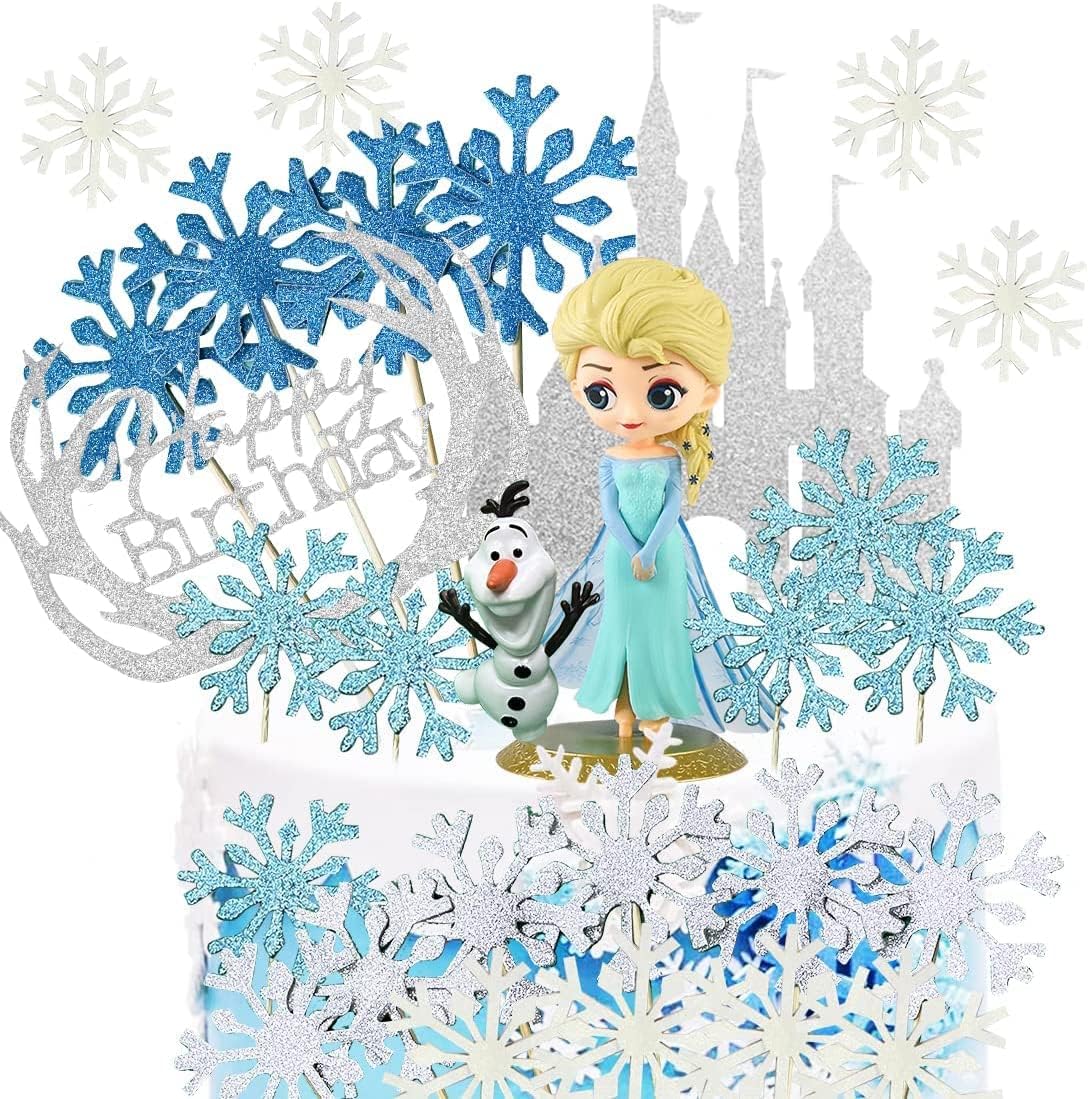 Figuras para tarta, 24 piezas de figuras de princesa de hielo, juego de figuras de princesa, decoración para tartas de fiesta