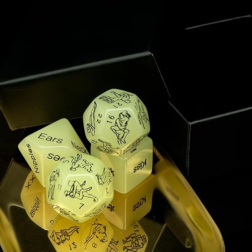 Miniatura 3 de Dados románticos para el día de San Valentín, para parejas, 4 piezas de dados románticos de aniversario con regalos brillantes para novio, marido,