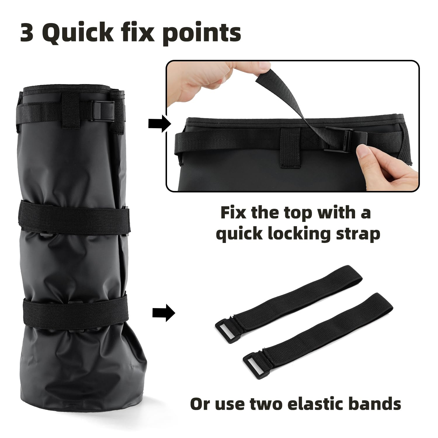 GARFTAI Horse Soaking Boot Equine Hoof Soaking Bag Easy use Soaker Bag for Treating Common Hoof Ailments Horse Leg Care ice Treatment Bucket with Quick fix Switch and EVA pad (Black) - image 3