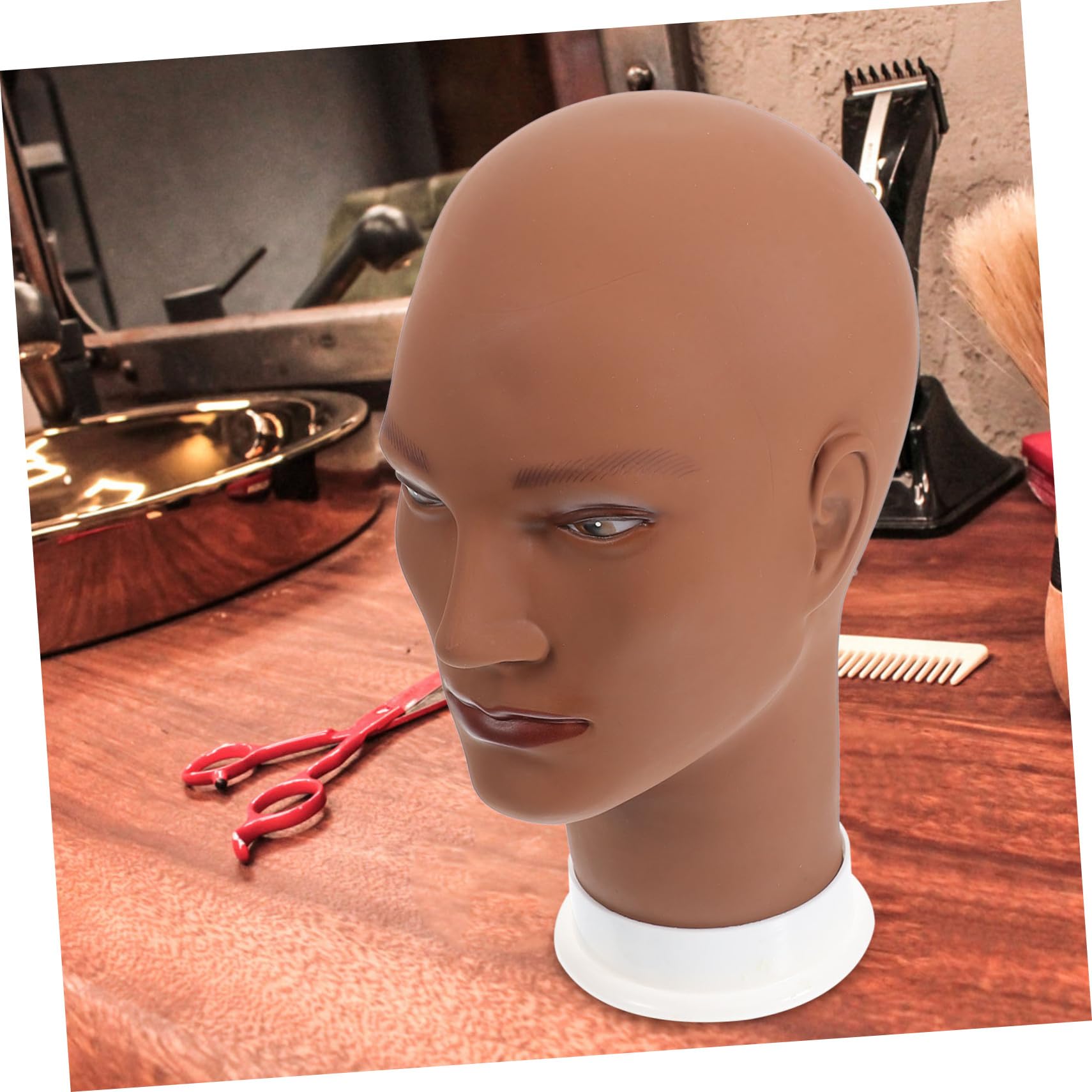 Testa di Manichino Maschile in Pvc Spalle Figura Testa per Parrucca e Cappelli Supporto Espositivo Professionale per Negozi e Vetrine