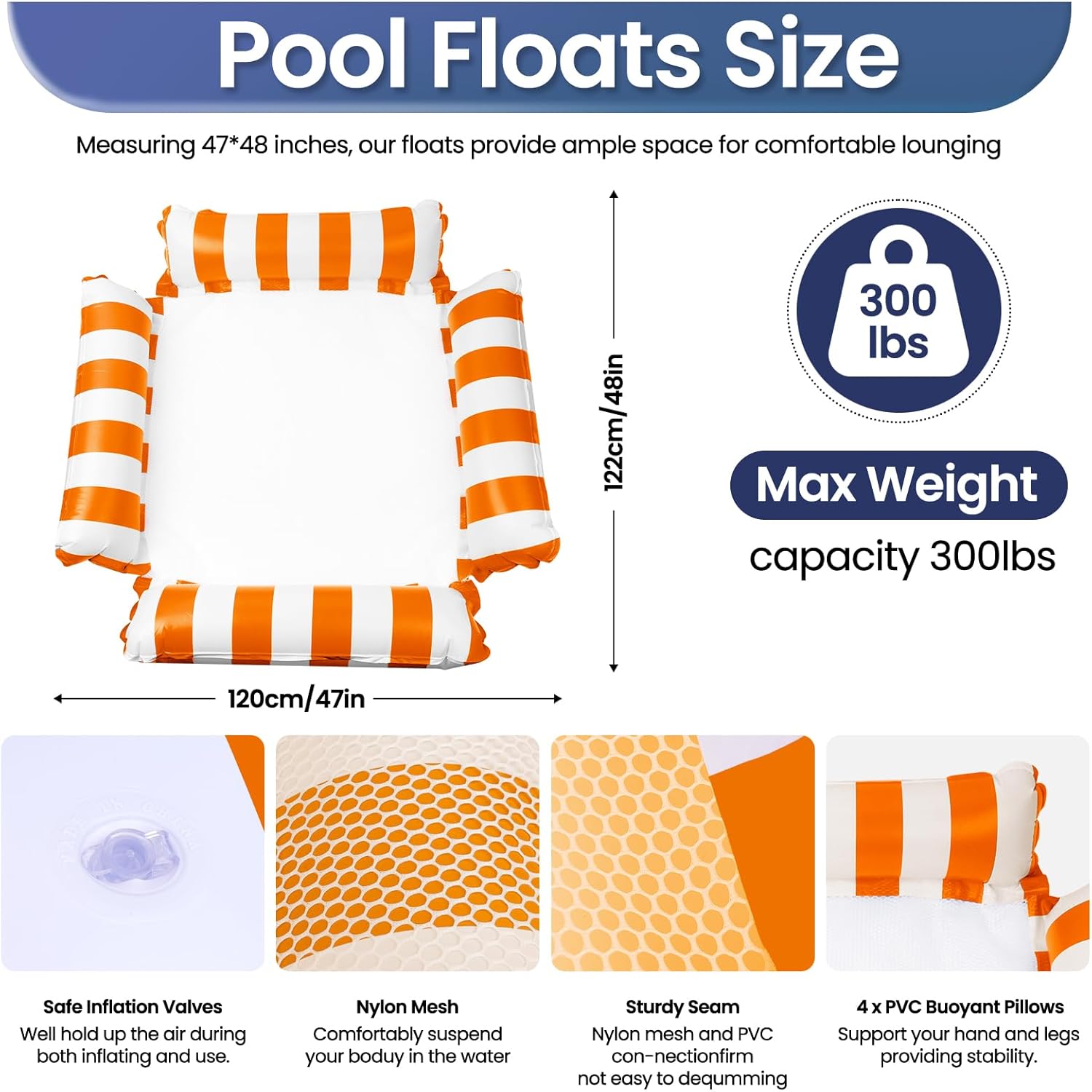 Pool-Floats Adult Summer Float Water Hammock Inflatable Pool Floaties for Adults