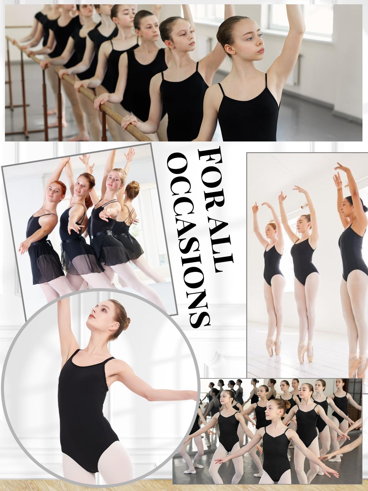 Body Danza Classica Donna Camisole Body Ginnastica Artistica Nero Balletto Leotard Alta Elasticità Dancewear