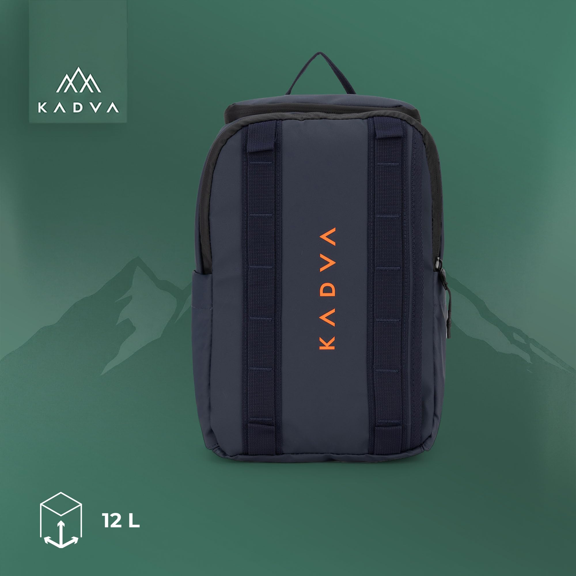 KADVA Antarctica Kühlrucksack für Picknick und Ausflüge (12 Liter) | Isoliertes Hauptfach mit Polyethylen, hydrophobes Polyester, 12 l oder 24 l in Marineblau