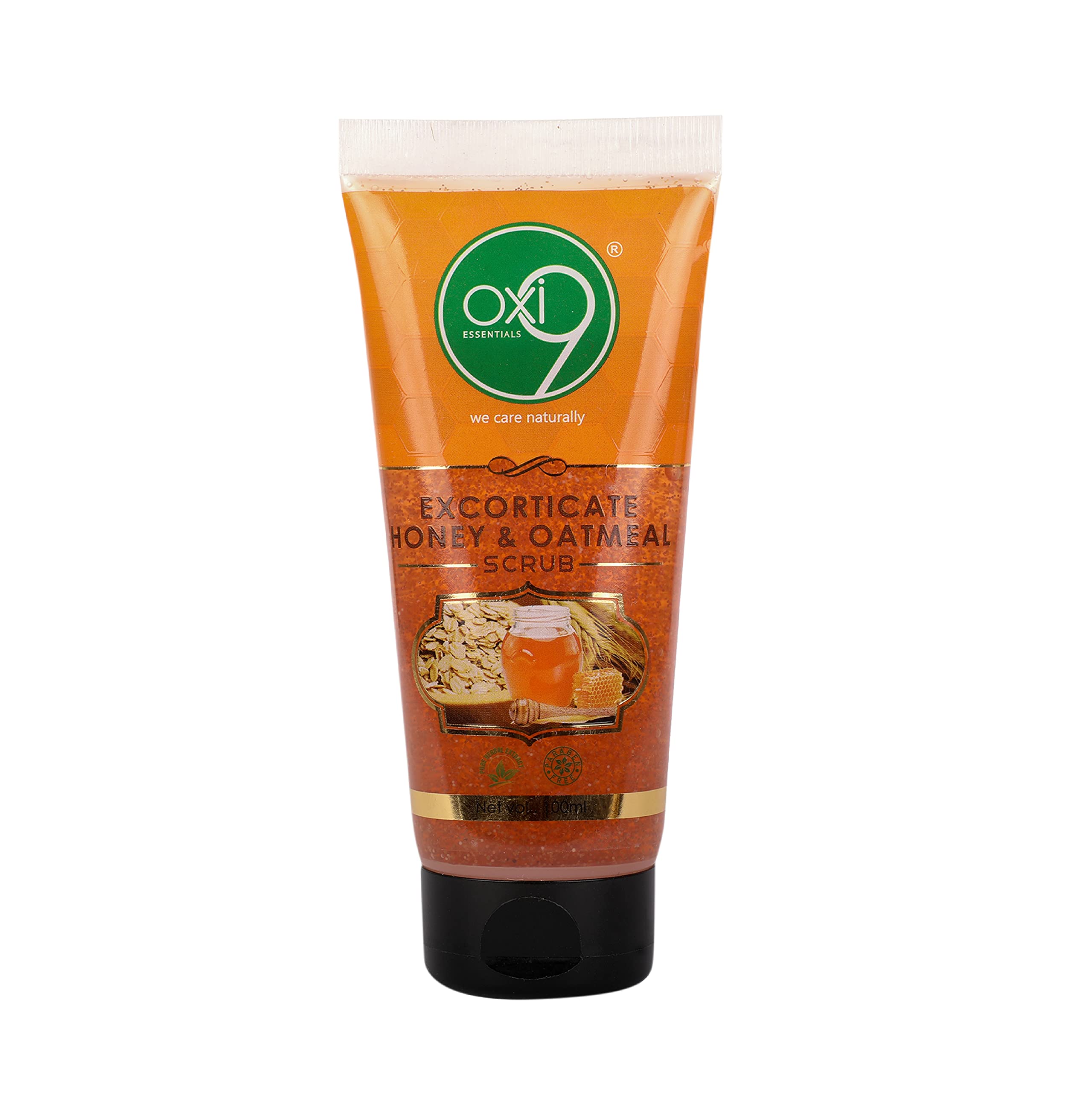 Oxi9 Excorticate Honey & Oatmeal Scrub- 100ml | Paraben Free | Sulfate Free