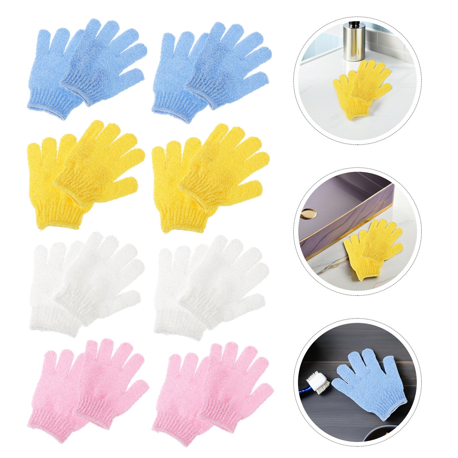 16 paia Guanti Esfolianti Doccia Doppia Faccia in Nylon Morbido per Corpo Mani e Piedi Guanto Scrub Corpo Uomo Donna per Rimozione Morta e Massaggi Spa