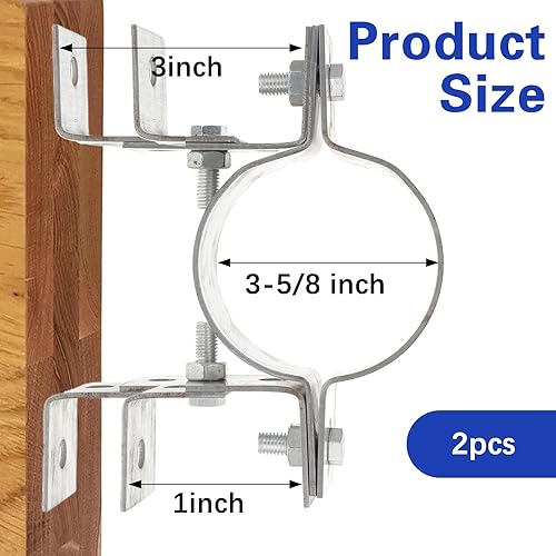 Miniatura 2 de 2 Pack 3 Inch Pipe Chimney Adjustable Wall Strap Pipe Bracket Clamp Pipe Strap