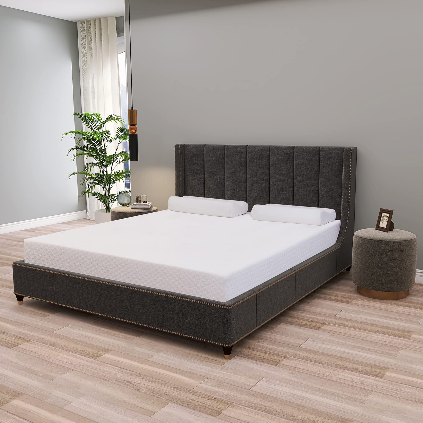 Twin Mattress, 8 Inch Green Tea Gel Infused Memory Foam Mattress,Medium Firm Mattress Bed in a Box, Mattress with Breathable Soft Fabric Cover,CertiPUR-US Certified,Made in USA