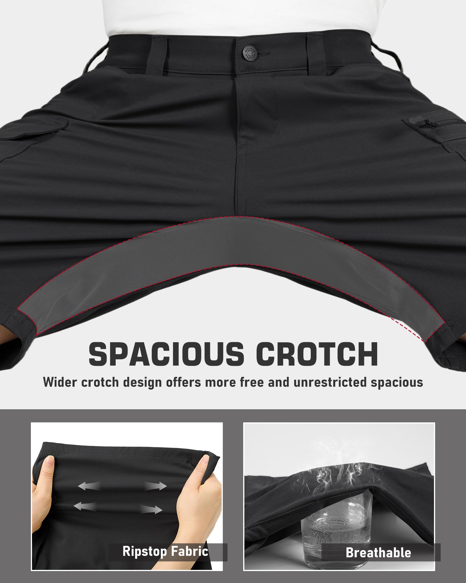 IGOLUMON Pantalones Cortos Hombre Bermudas Cargo Pantalones Cortos Trabajo con Cintura Elástica Multibolsillo Verano Exteriores Informal Transpirable