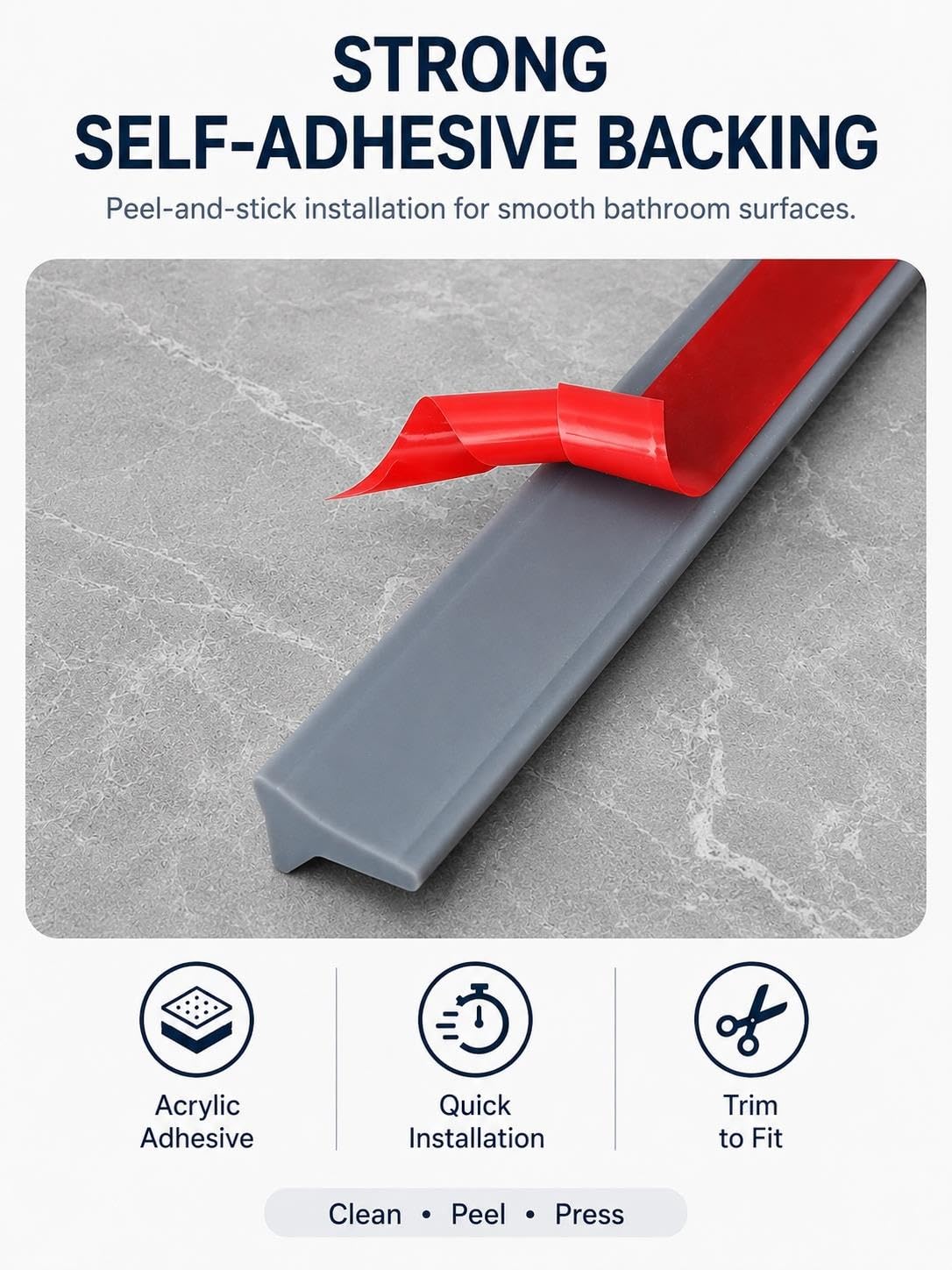 Seuil de douche flexible de 50 mm, barrière de barrage d'eau, protection contre les éclaboussures pour un contrôle efficace de l'eau et une protection dans les salles de bains