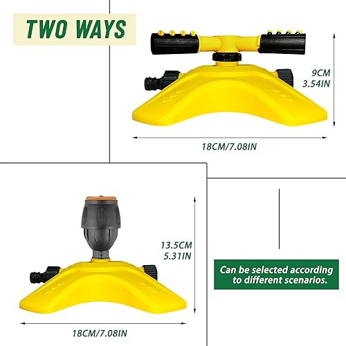 Miniatura 7 de Aspersor para patio, rociador giratorio ajustable para cobertura de área grande, rociadores de césped y patio para manguera