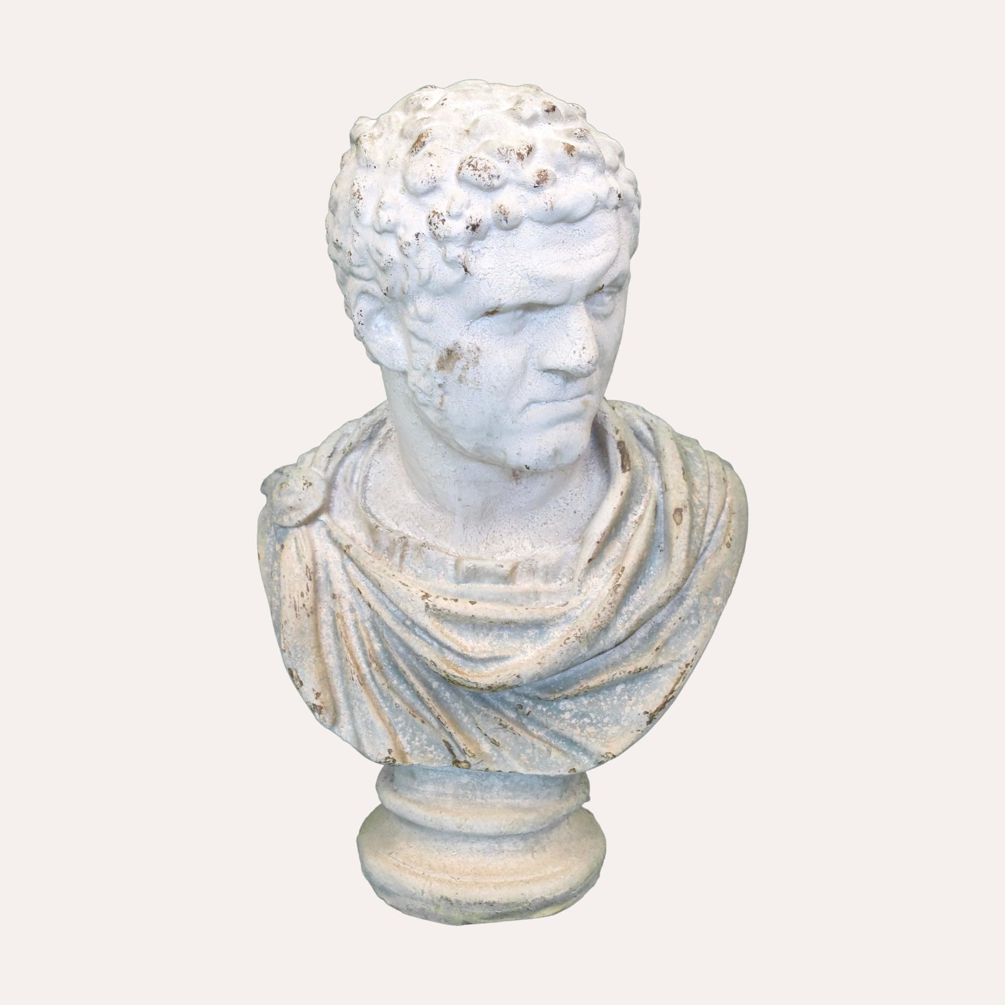 Keyhomestore - Busto decorativo romano, fabricado en resina resistente, altura 66 cm, diámetro 45 cm, ideal como adorno para muebles y estantes. Ideal para interior y exterior.