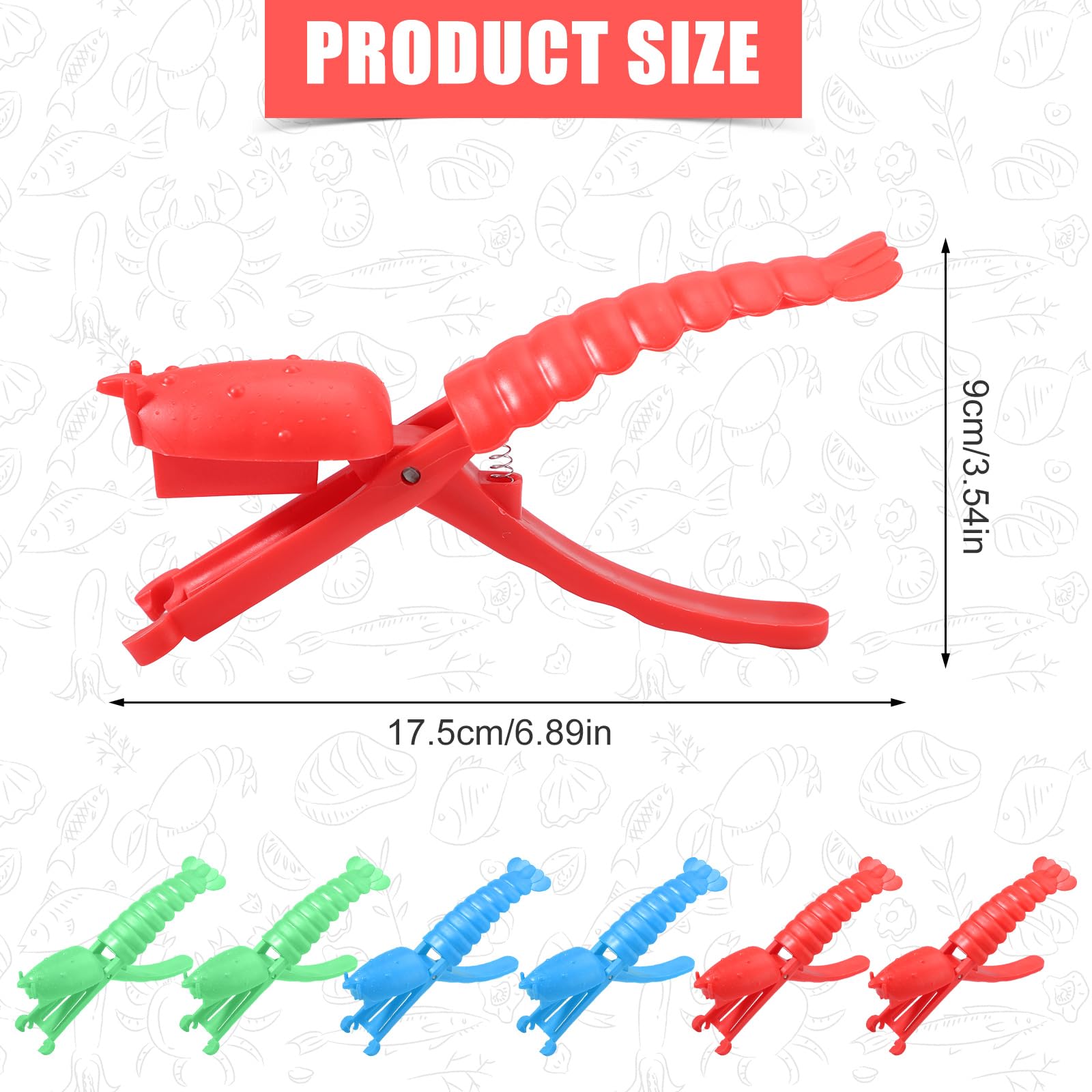 6pcs Crawfish Tail Peeler, 3 Colors Plastic Crawfish Shucker Tool Shrimp Sheller No Dirty Hands for Easily Peeling Off Shrimp Shell(Blue & Red & Green)