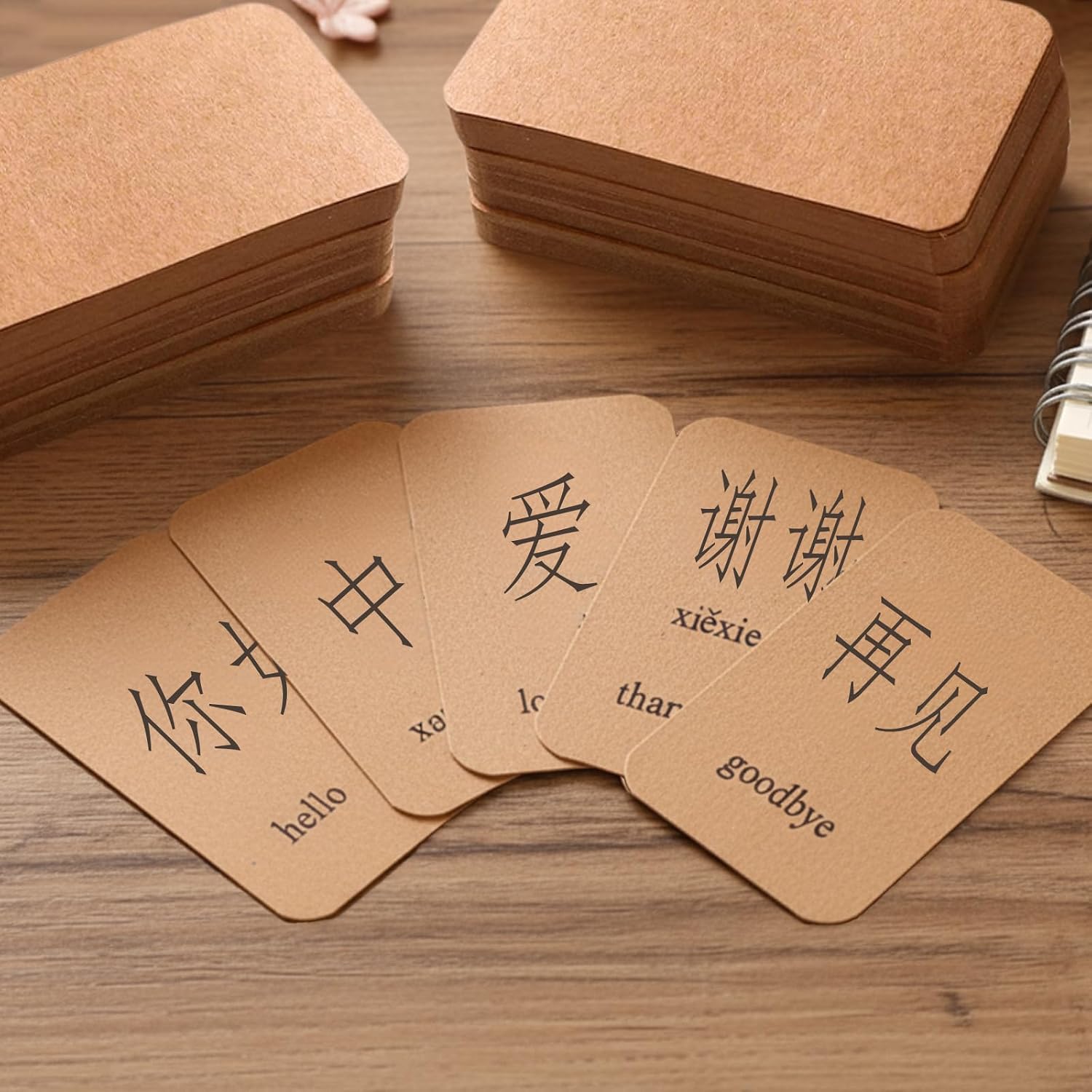200 Pcs Blank Kraft Paper Round Corner Flash Card, 3.5” X 2.1” image 5