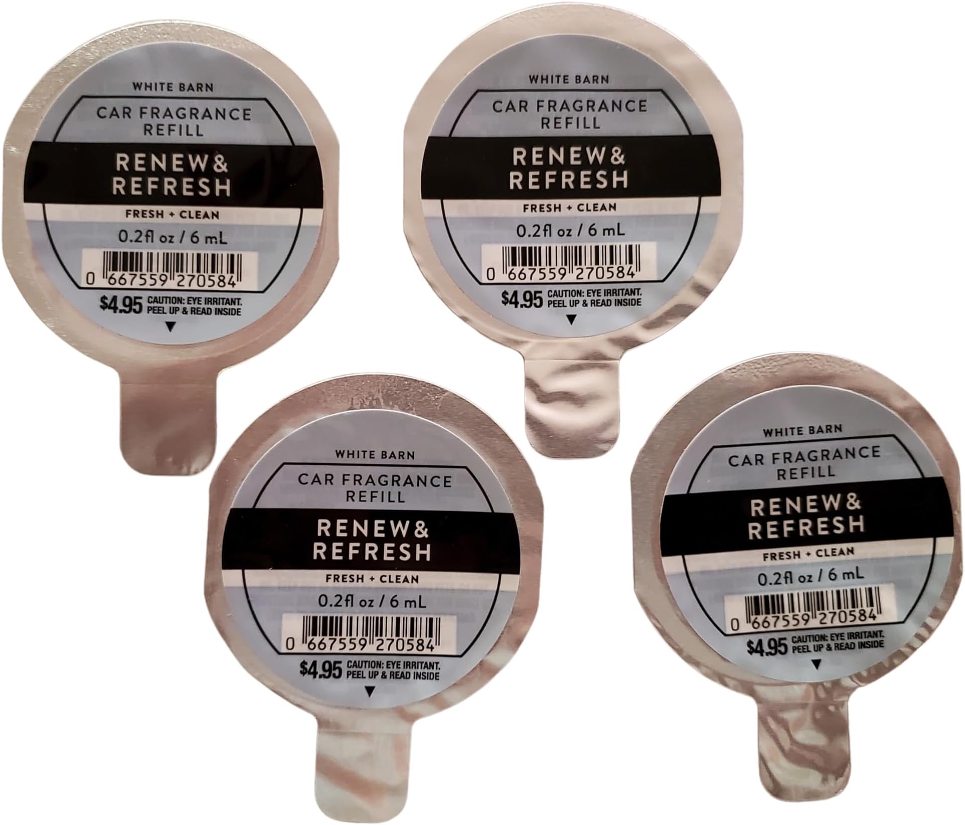 Bath and Body Works Renew & Refresh Car Disc Refills Pack of 4
