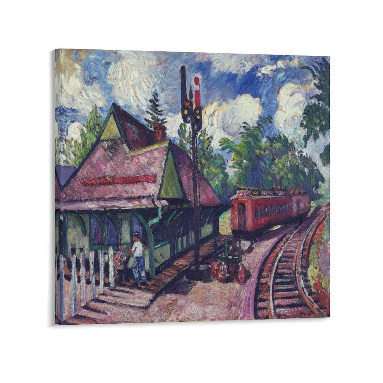 KLAGCBDF GHUYTKN Hayley Lever Train Station at Yonkers Picture Print Canvas Poster Wall Paint Art Posters Decor Modern Home Artworks 28x28inch(70x70cm)