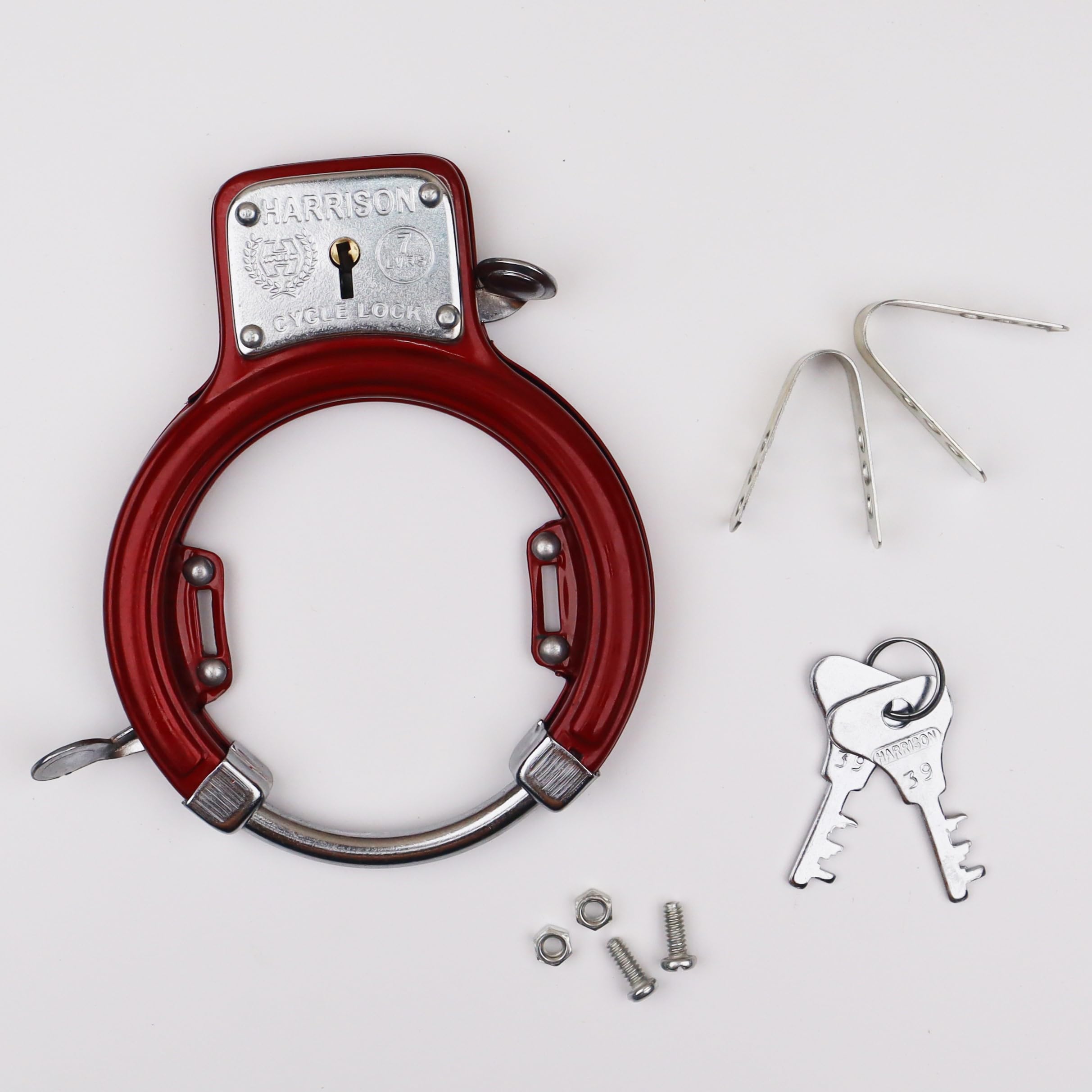 Harrison Cycle Fitting Lock with 2 Key/Powder Coated/ 5 Lever Security, Durable, Along with Fitting Manual Cycle Frame Lock (0515-RED) (B0CYT1DJN5) Amazon Price History, Amazon Price Tracker