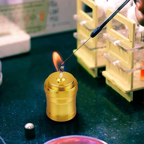 Miniatura 5 de CHGCRAFT 2 juegos de mini quemador de alcohol portátil de metal lámpara de aleación de aluminio estufa de alcohol con cordón de algodón para el