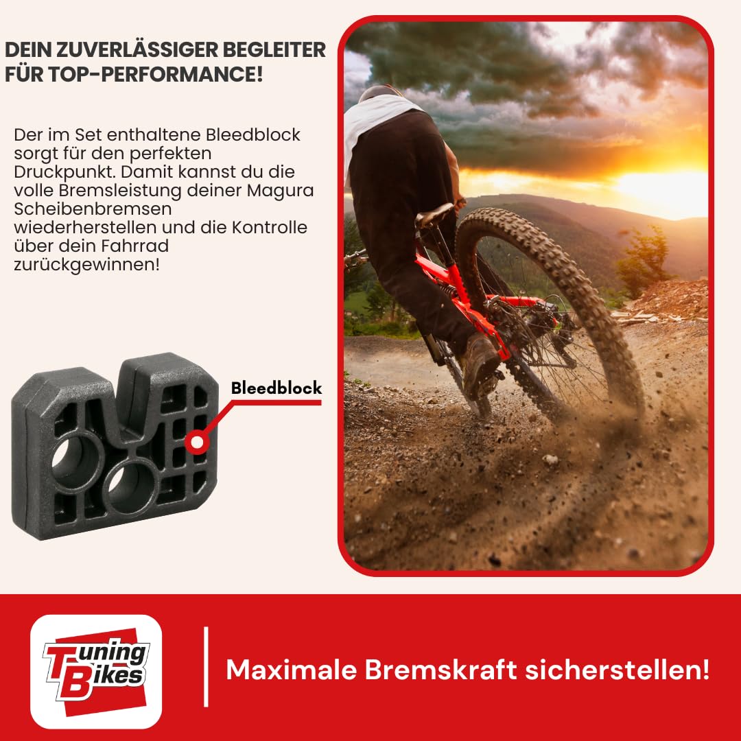 TB Entlüftungskit für Magura Bremsen Professionelles Set mit Mineralöl, Bremsflüssigkeit und deutscher Anleitung für maximale Fahrrad-Bremsleistung