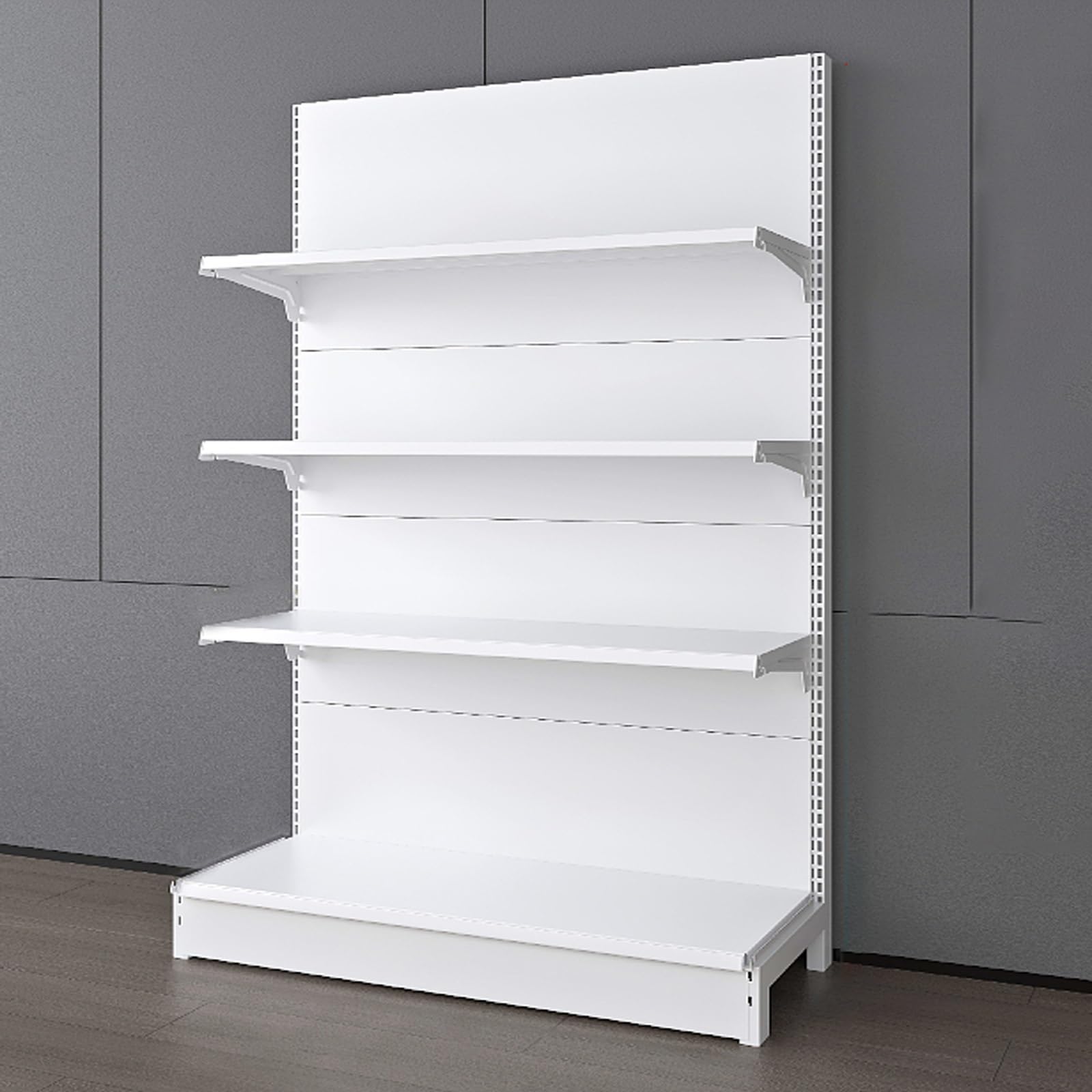 4/5 Etagen Industrie-Regalsystem Gondola Regal Einzelhandel - Supermarkt Gondelregal 120 kg Tragkraft pro Ebene mit 1,5cm Starken Stehern & Verstärkten Regalen(93 * 135cm/36.6 * 53.1in)