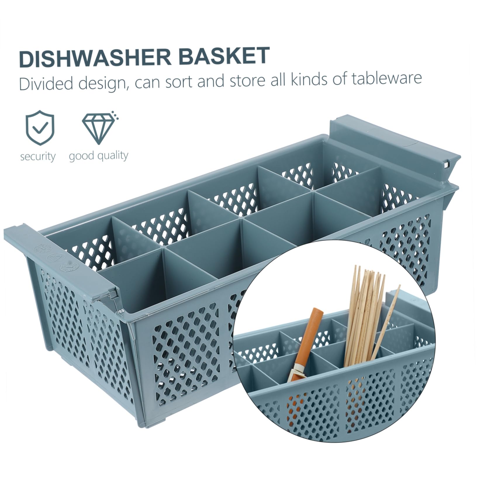 Cesta en 8 Plástico para Lavavajillas para Cubiertos de Almacenamiento Compartimentos Cocina Oficina