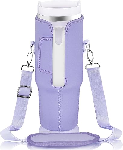 OriJoy Soporte para botella de agua para Stanley 4030 oz, accesorios para vasos, funda de neopreno con correa cruzada ajustable disponible en Yaxa Peru