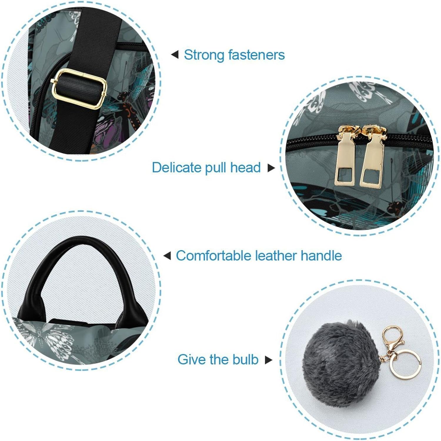 ALAZA Vintage Flowers and Colorful Butterflies Backpack Purse for Women Travel Casual Daypack College Bookbag Work Business Ladies Shoulder Bag - Image 6