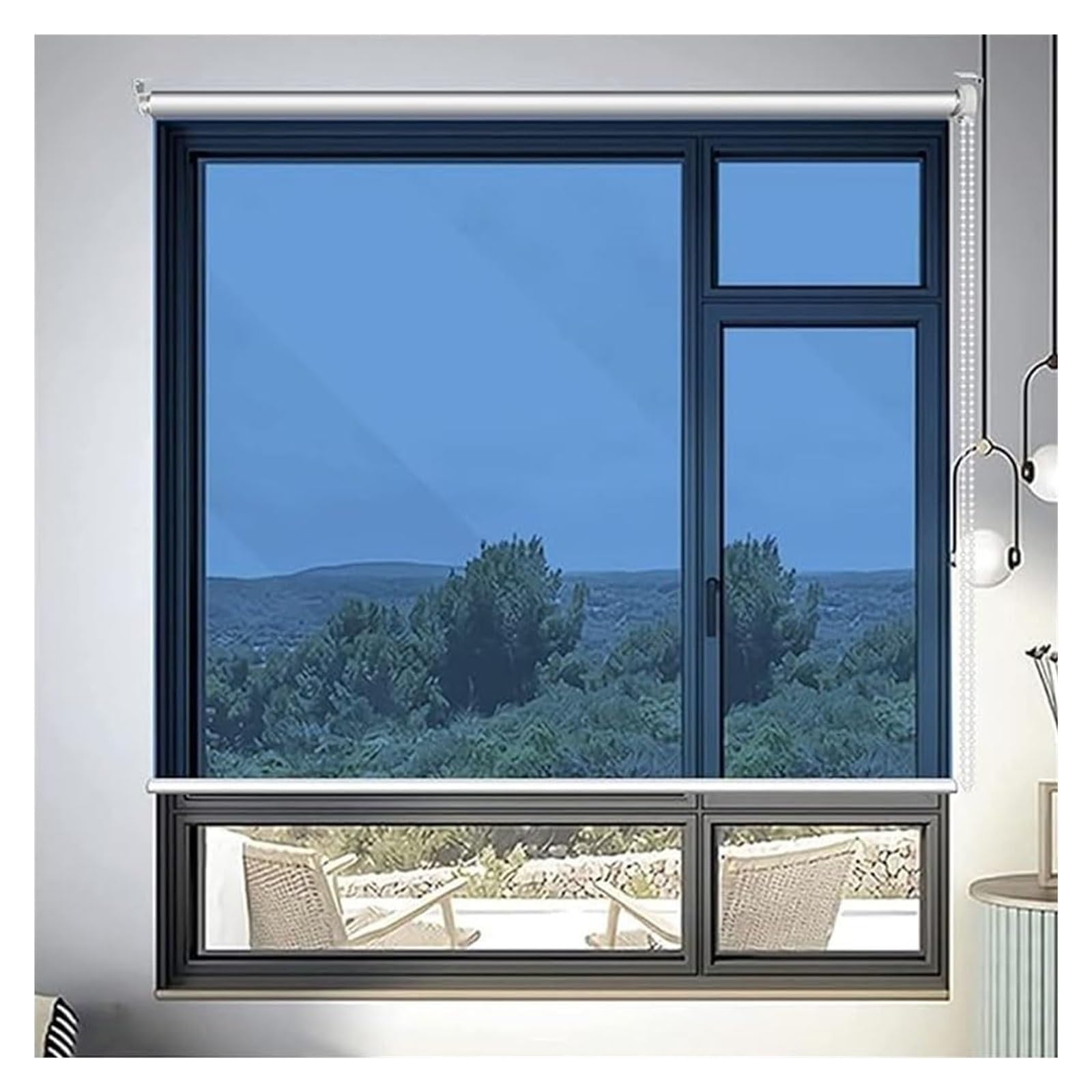 Persianas parasol anti UV estor transparente reflectante que reduce el calor en tu dormitorio
