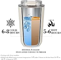 Vista 97 de Puraville Insulated Tumblers with Lid, 10 oz Travel Coffee Mug Stainless Steel Vacuum Cup, Leak Proof Reusable Double Walled Coffee Tumbler for Iced