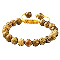 Vista 793 de Amazing Gemstone Yaxaite Bracelet for Women Men's Gifts - Protection Healing Crystal Bracelet - 8mm Gemstone Beaded Adjustable Bracelet Pulseras