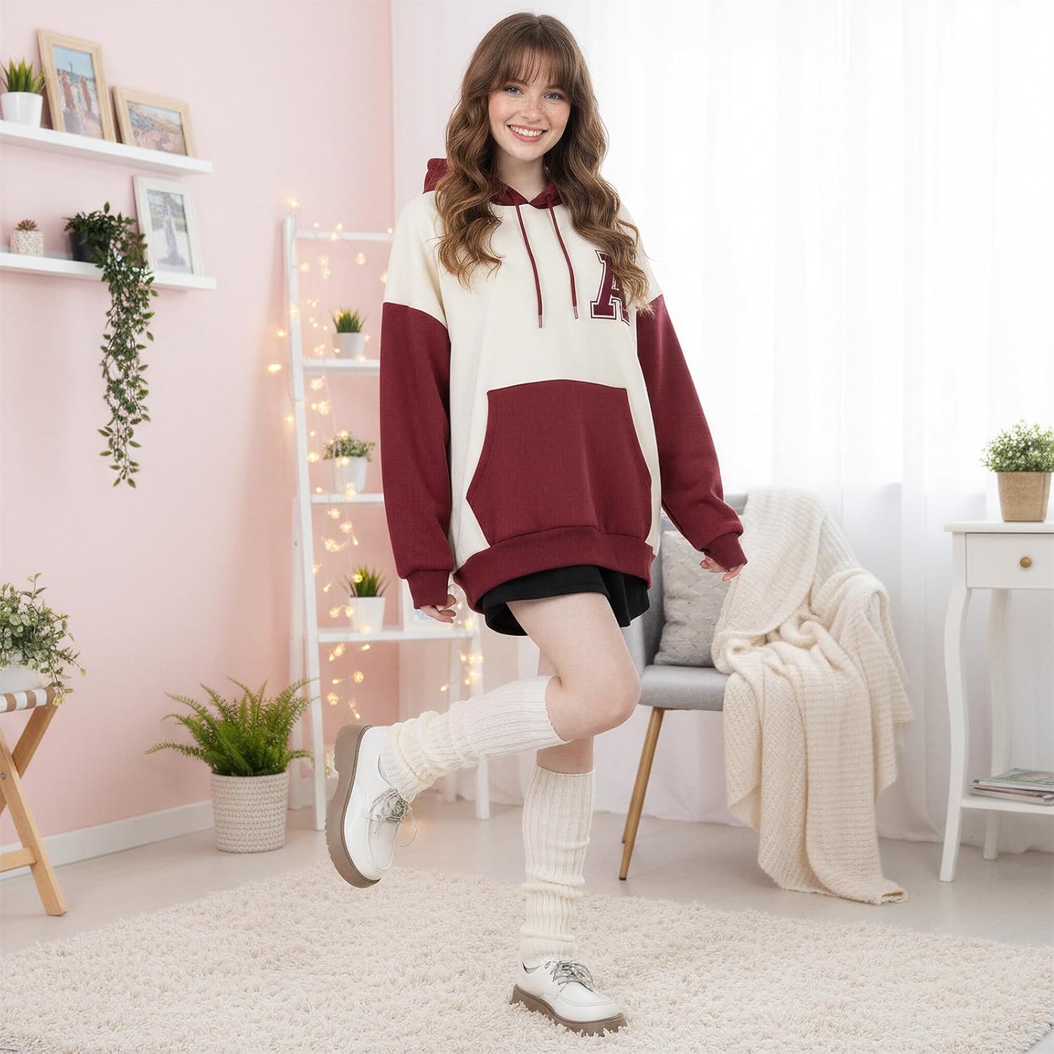 Ouligay Cream Leg Warmers for Women Soft Knit Leg Warmers 80s Ribbed Legwarmers Cute Ruffle Long Boot Socks for Yoga Party Dance Sports - Image 4