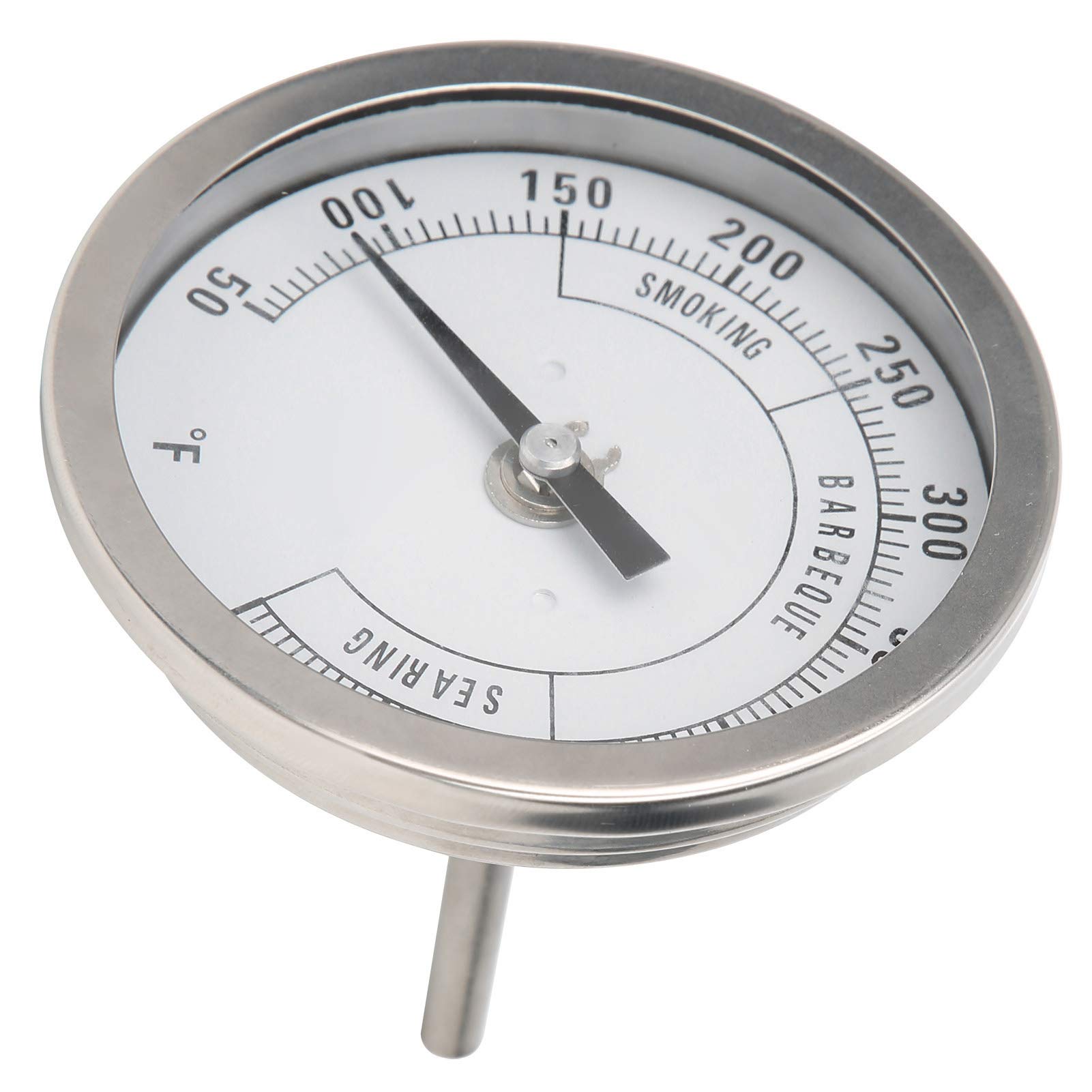 Jeanoko Termometro a puntatore regolabile NPT da 7,6 cm in acciaio inox da 1,27 cm, per barbecue, grill, forno, 287,8 °C, indicatore di temperatura per affumicatore, termometro per griglia, indicatore