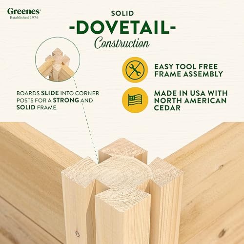 Miniatura 7 de Cantero Elevado Greenes Fence, 48" largo x 48" ancho x 7" alto, cedro