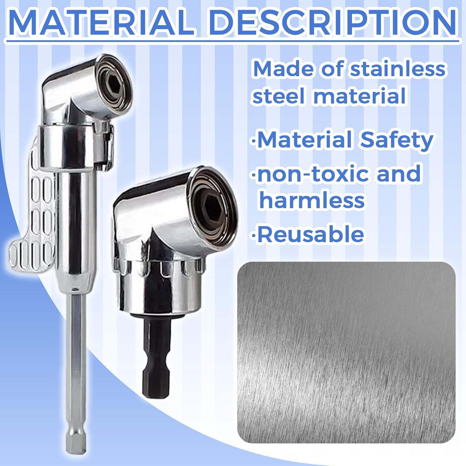2Pcs 105 Degree Angle Drill Adapter, Short&Long Adapter for Screwdriver