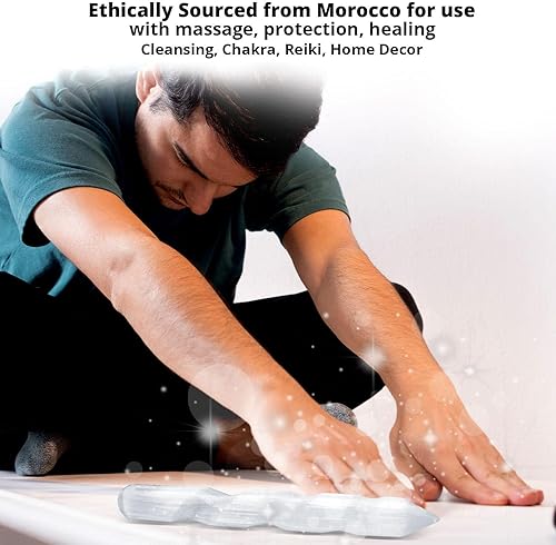 Miniatura 6 de Himalayan Glow WBM Selenite Crystal Wand, High Energy Crystals for Healing and Meditation - 6 Inches