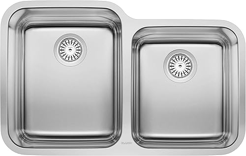 BLANCO, Fregadero de cocina de acero inoxidable 441023 STELLAR 6040 con doble cuenco