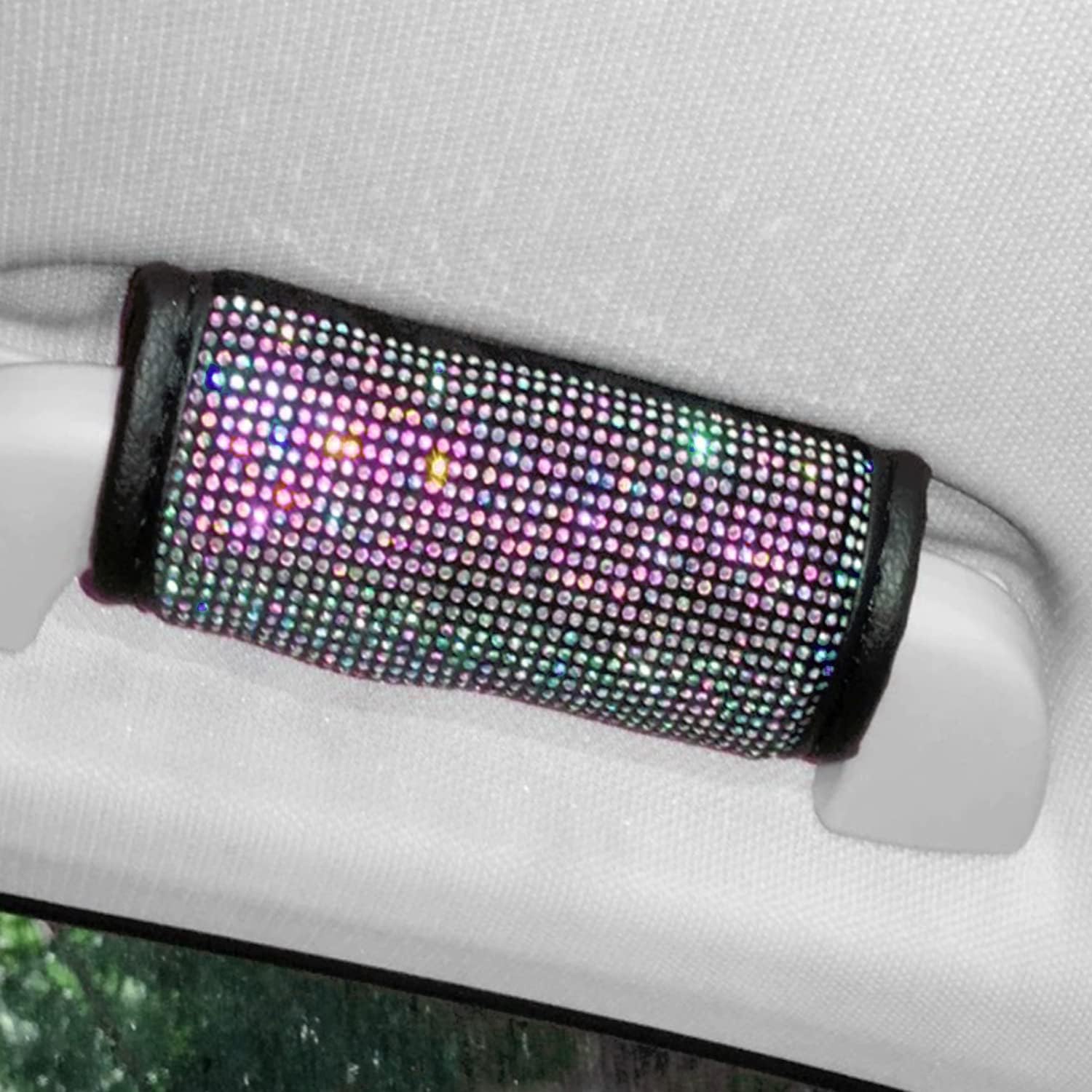 Paquete de 4 fundas brillantes para manija de puerta de seguridad para automóviles, con cristales brillantes, almohadillas protectoras para manija
