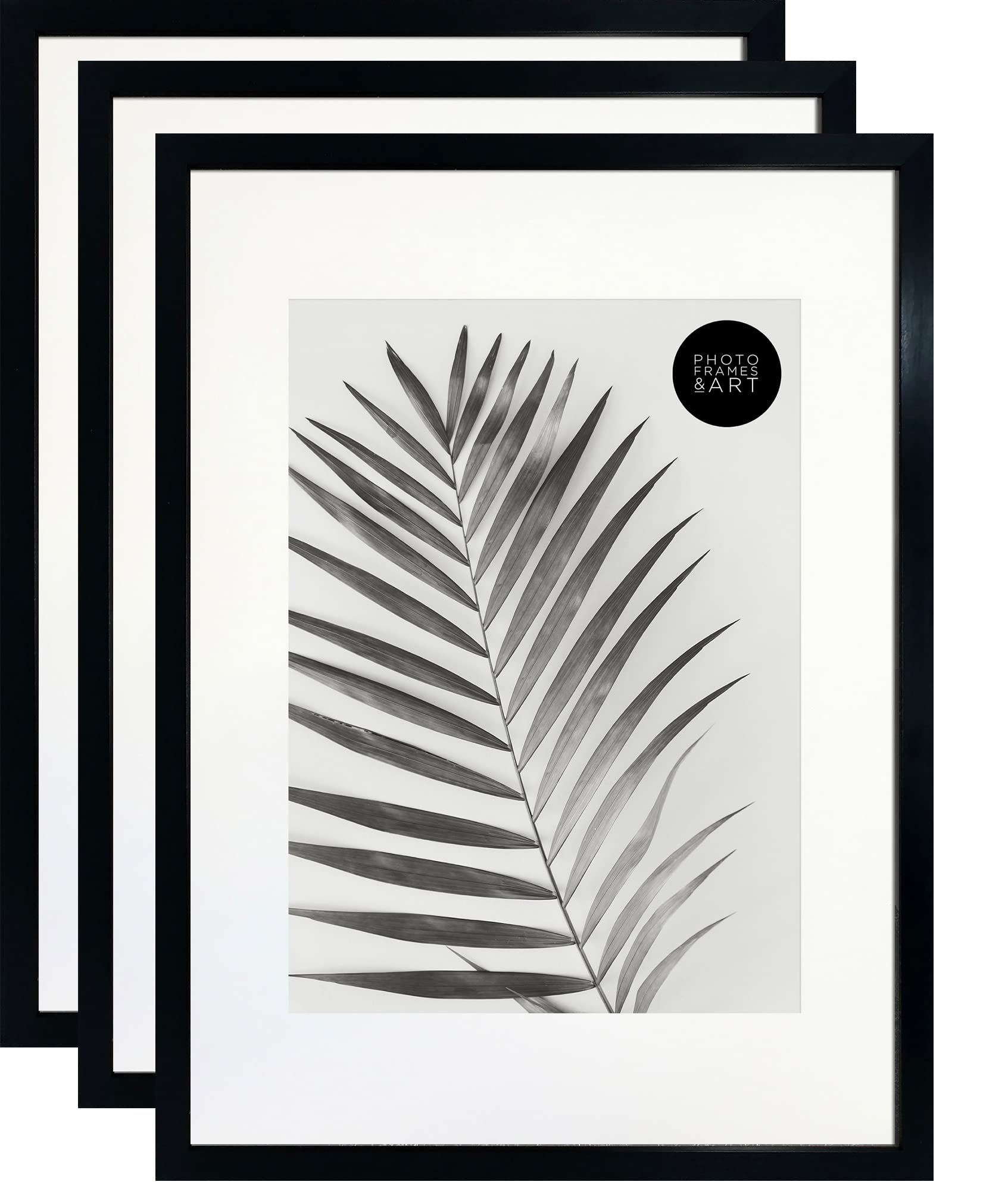 Pf+A Black Perspex Window Set Of 3 A2 For A3 Frames - Styrene Window - Multipack A2 For A3 Frames