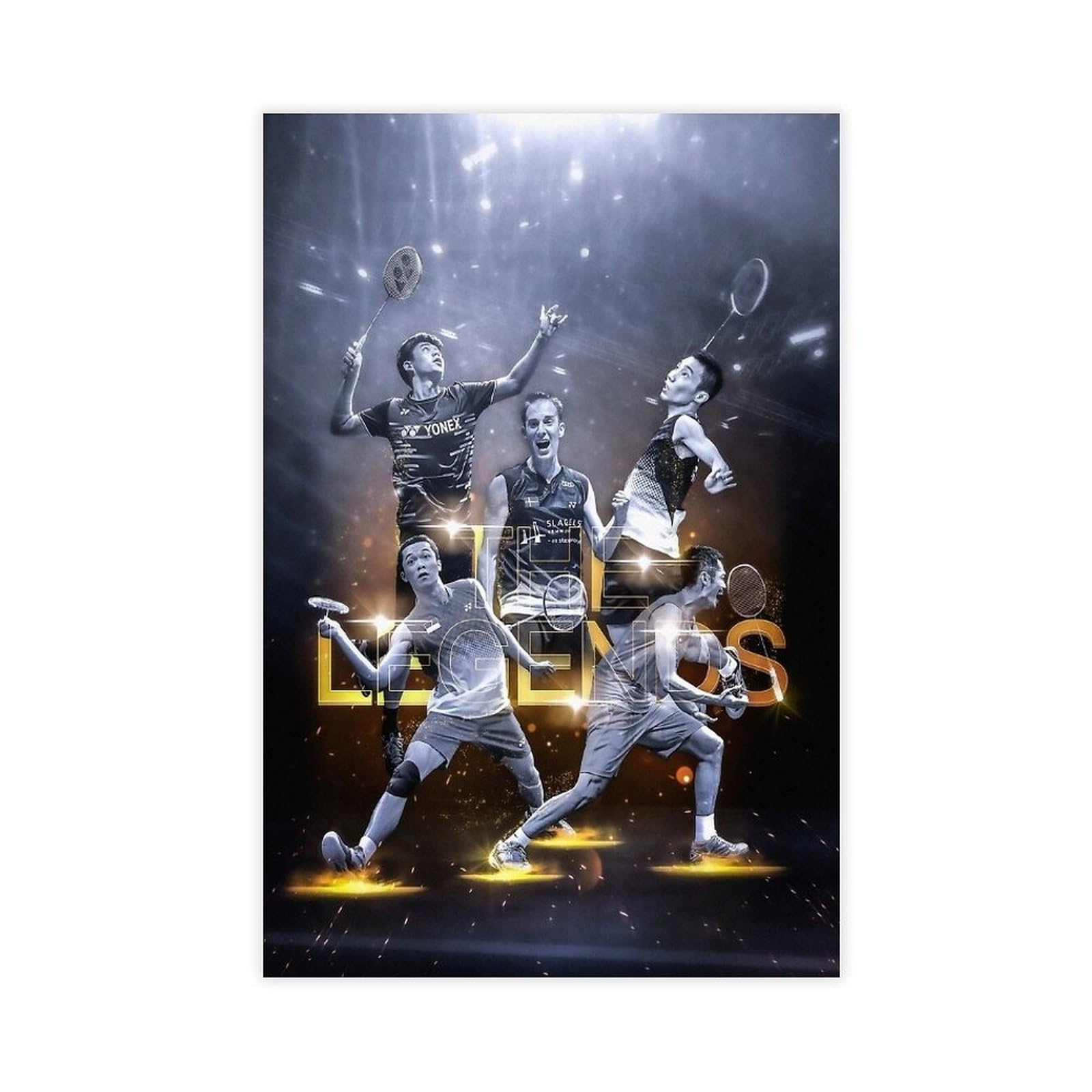 Badminton Legends Canvas Print Canvas Poster Bedroom Decor Landscape Office Room Decor Gift Unframe: Unframe:24x36inch(60x90cm)