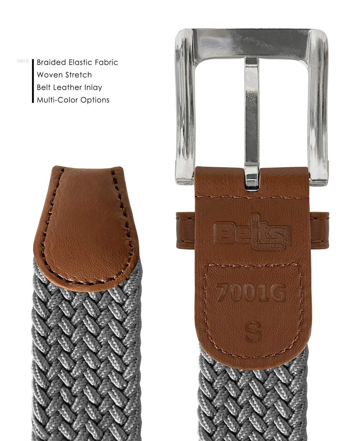 Cinturón elástico para mujer, correa elástica trenzada, informal, tejido de lona, 1-3/8 pulgadas de ancho
