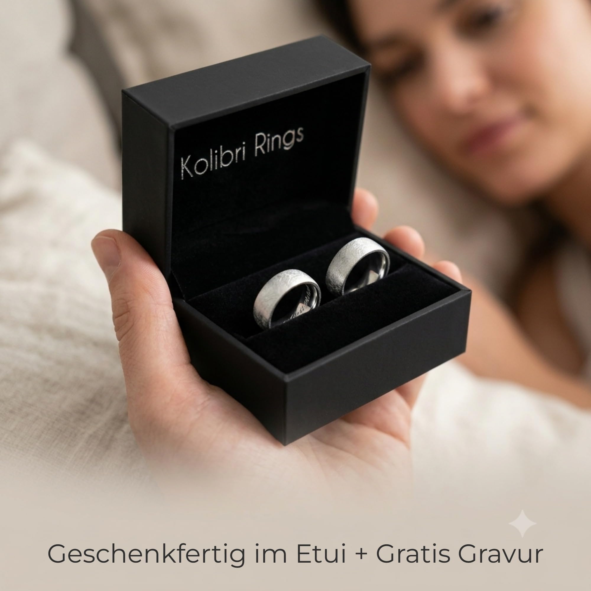 Kolibri Rings - Partnerringe Silber 925 Paarpreis Massiv 7 mm Breite Nickelfrei Freundschaftsringe Trauringe Eheringe 100% Made in Germany- Inkl. Gratis Etui + Gravur