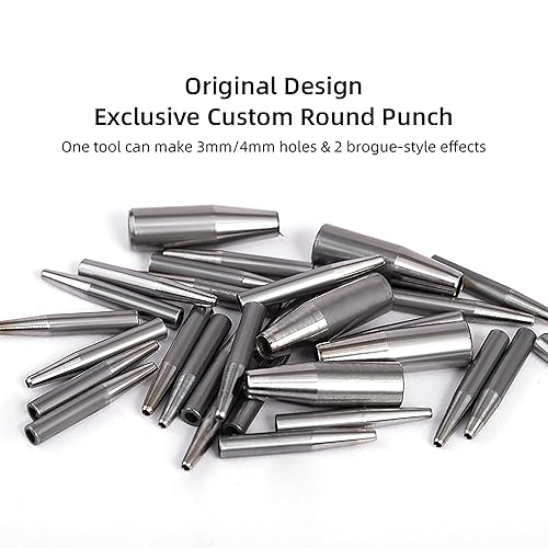 Miniatura 2 de WUTA Brogue Style - Punzones de cuero para agujeros, 20 piezas, cabezales de repuesto perforados a mano, herramientas de perforación de agujeros