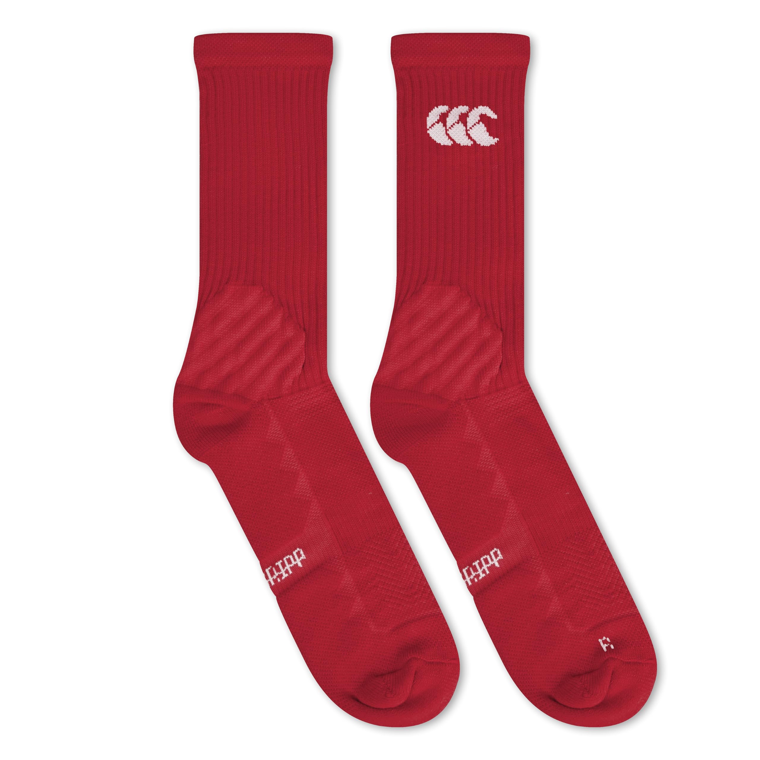 Canterbury Men's British & Irish Lions Crew (Grip) Socks | Official British & Irish Lions Licensed Product Socks, Red Dahlia, XS