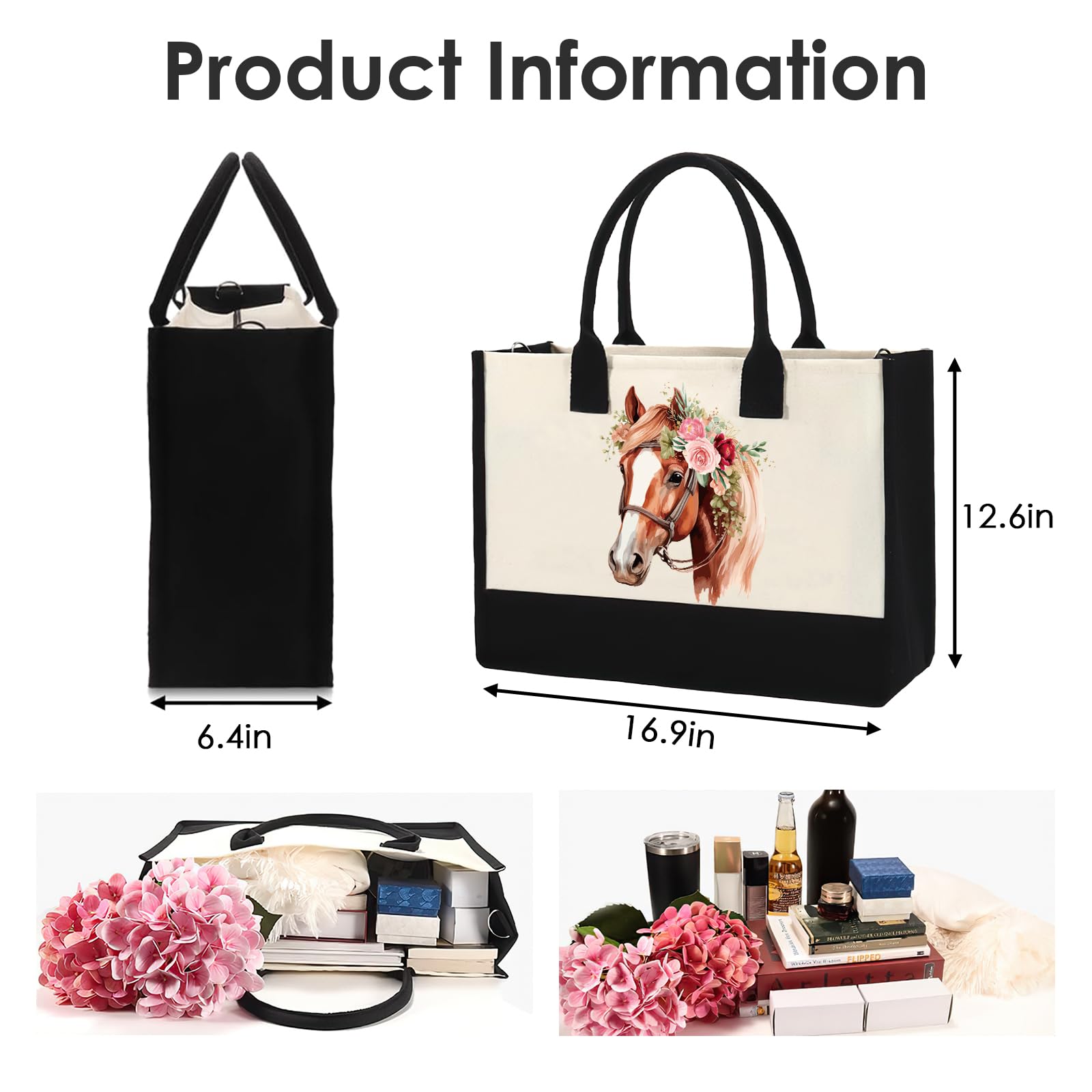 Bolsa de regalo de lona, regalo personalizado para amigos, profesores, mamá, enfermera, bolsa de mano con cremallera y bolsa de maquillaje, juego de dos piezas