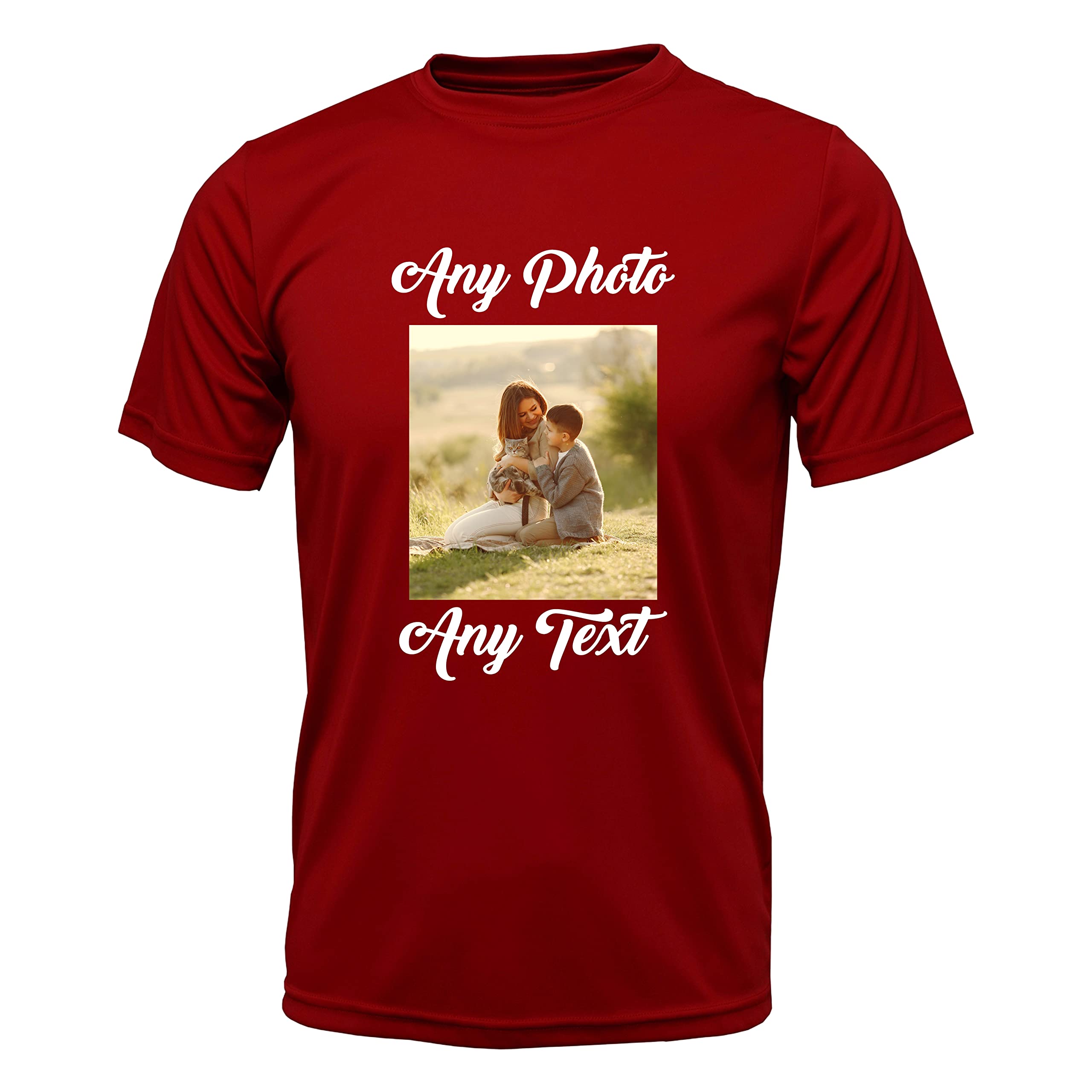 Unisex Red Pb Tech Personalised T-Shirt - Stag Teehen - Personalised Image/Picture/Photo/Text/Create Your Own Custom Personalised T-Shirt (As8, Alpha, S, Regular, Regular)