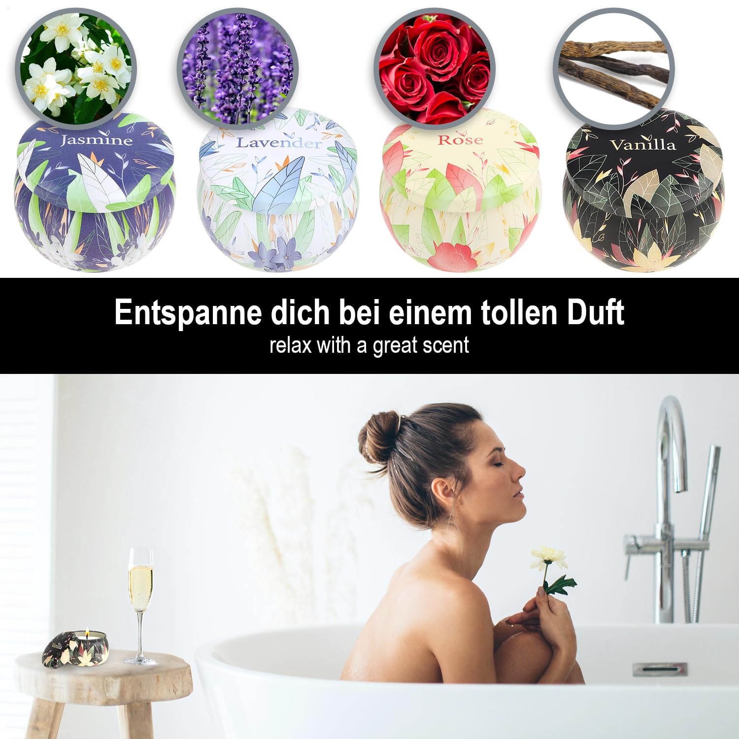 Duftkerzen-Set - Sojawachskerzen für Frauen und Männer Geburtstagsfeiern und Muttertag - Aromatherapie-Kerzen für Entspannung und Stressabbau