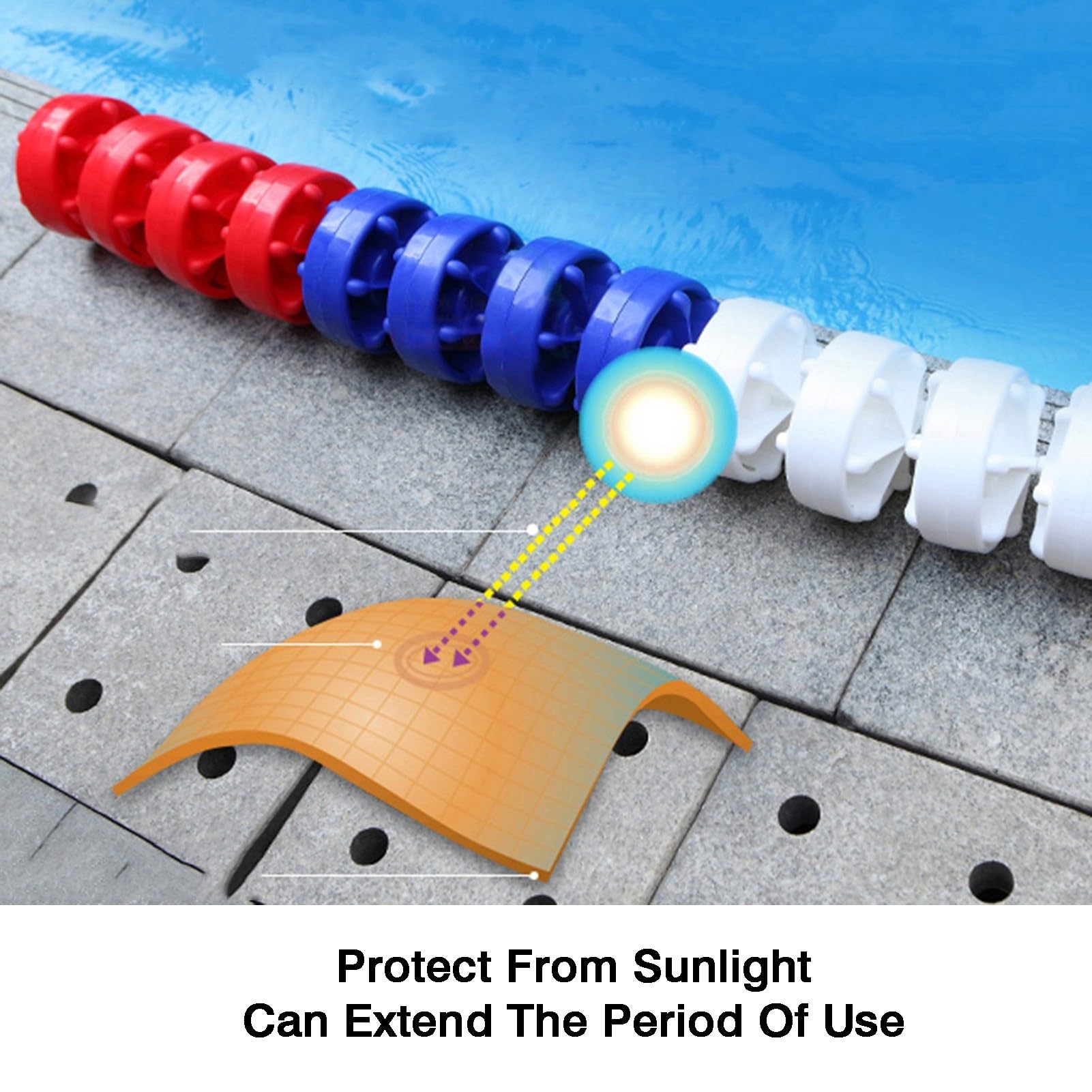 Línea de Carril de Piscina Hexagonal de 12 cm (sin Ganchos)